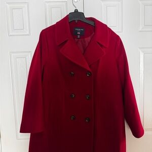 Preowned London Fog Women's Vibrant Red Pea Coat